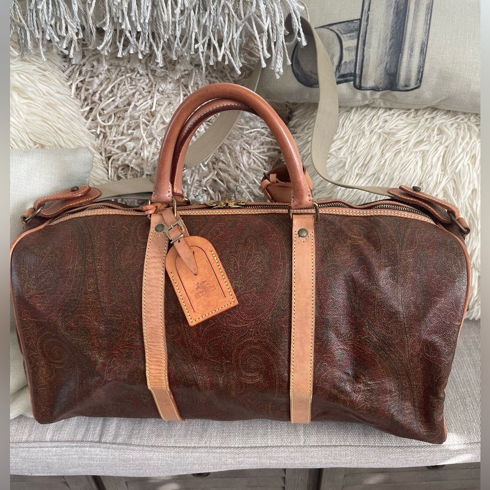 ETRO Vintage SIGNATURE Paisley Patterned Duffle/Travel Bandoulière💯Authentic COA
